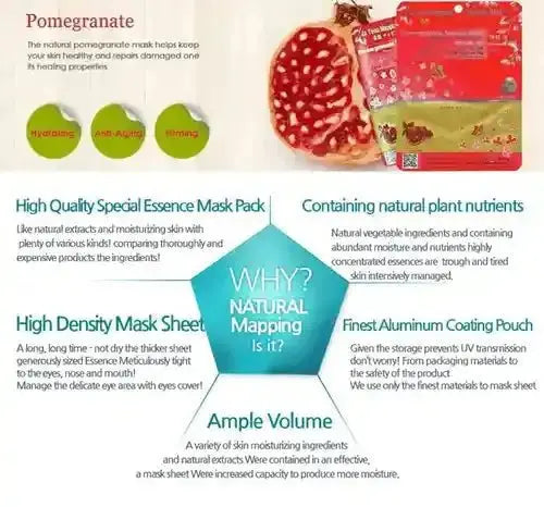 Ja Yeon Mapping Pomegranate Hydrating Mask - 5 Units