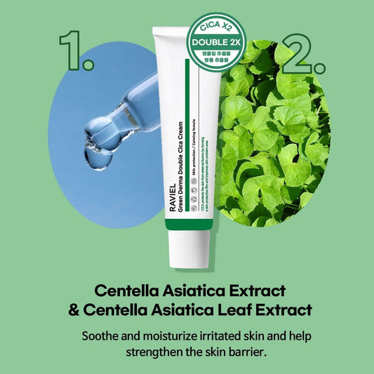 RAVIEL Green Derma Double Cica Cream - Miessential