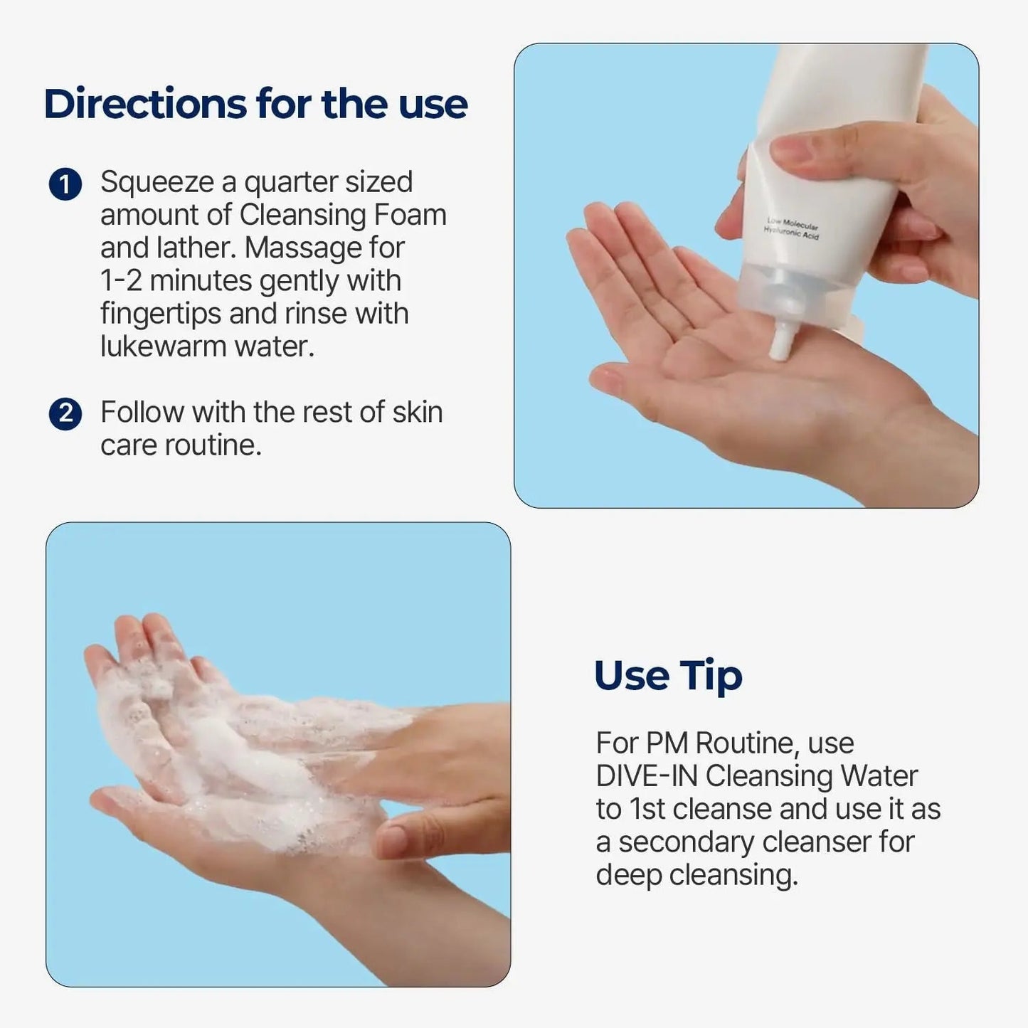 TORRIDEN Dive In Low Molecular Hyaluronic Acid Cleansing Foam - Miessential