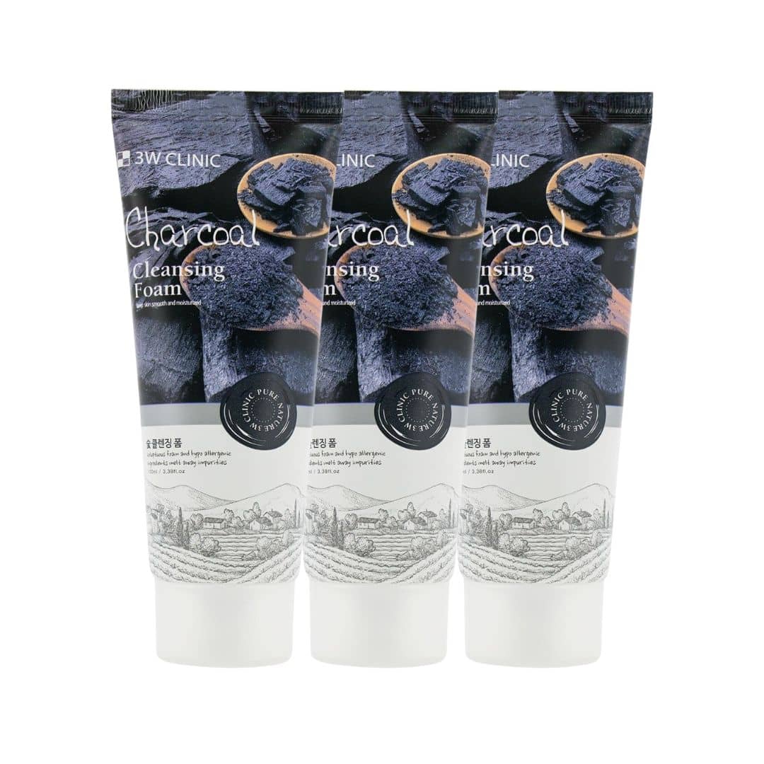 (Buy 2 Get 1 Free) 3W Clinic Charcoal Cleansing Foam