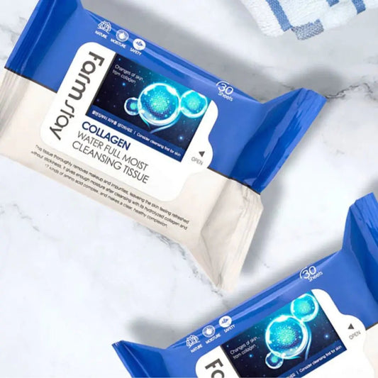 Farmstay Collagen Water Full Moist Cleansing Tissue (30 Sheets) - Miessential