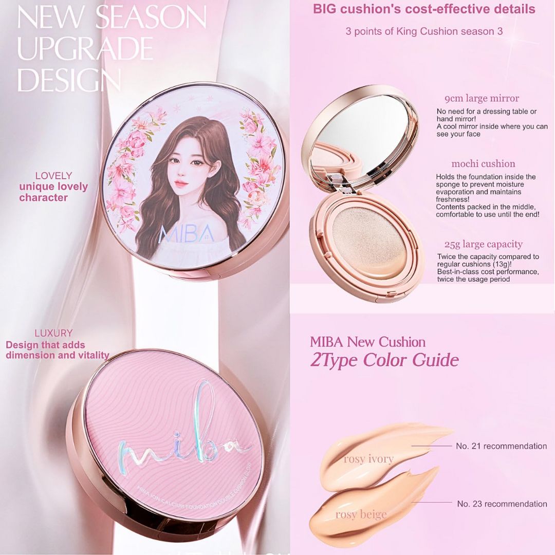 MIBA Ion Calcium Foundation Double Cushion Glow Season 3 #21